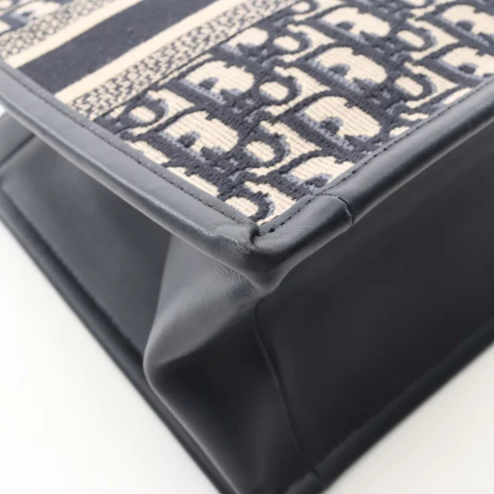 Dior BOOK TOTE Oblique Bag Canvas Leather Navy Blue - Picture 5 of 7